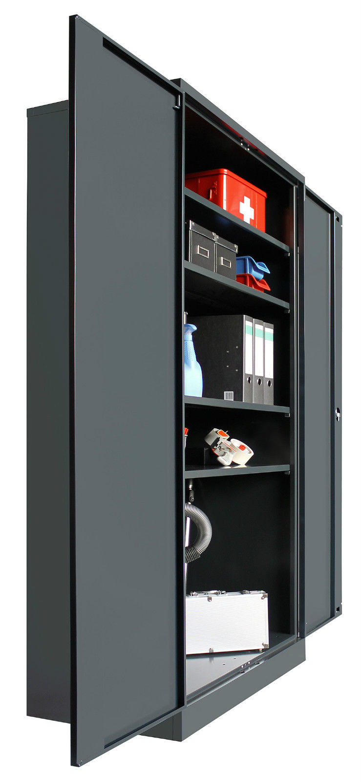 XL Flügeltürenschrank Werkstattschrank Stahlblechschrank Geräteschrank